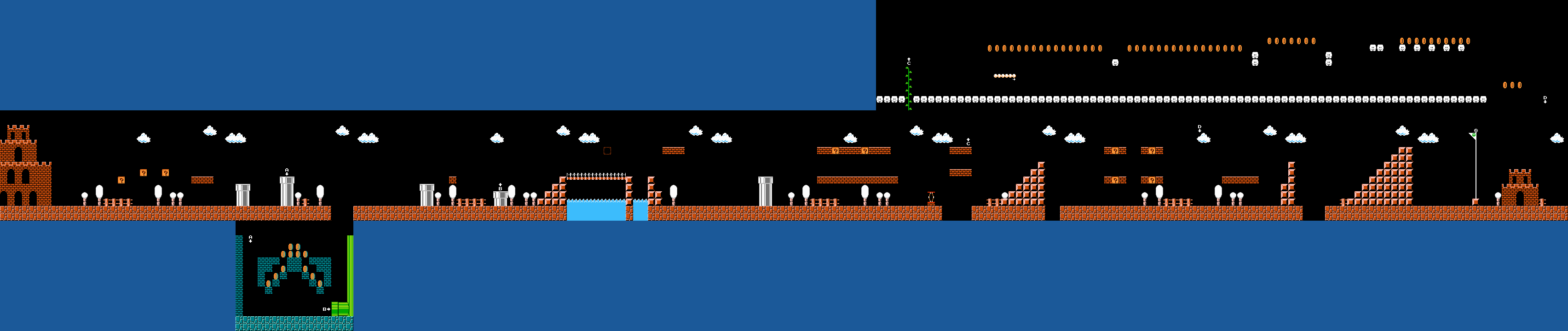 Levelkarte Welt 3-1 in Super Mario Bros. für NES