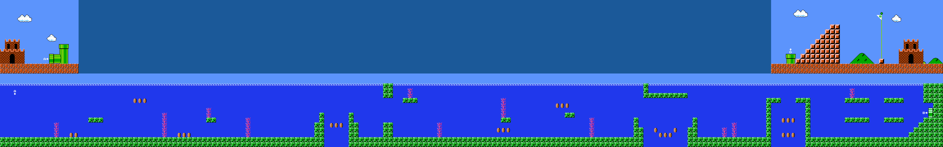 Levelkarte Welt 7-2 in Super Mario Bros. für NES